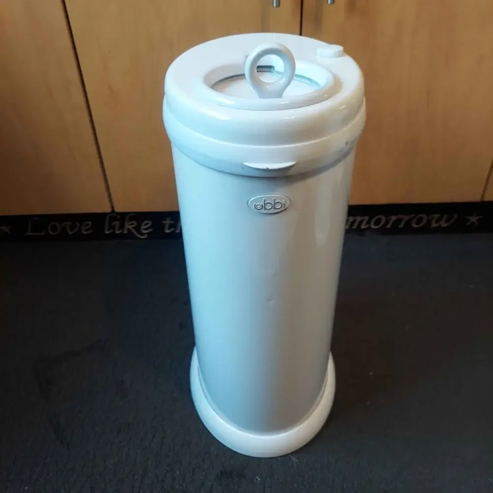 Ubbi White Stainless Steel Diaper Pail